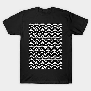 Black and White Modern Hand Drawn Pattern T-Shirt